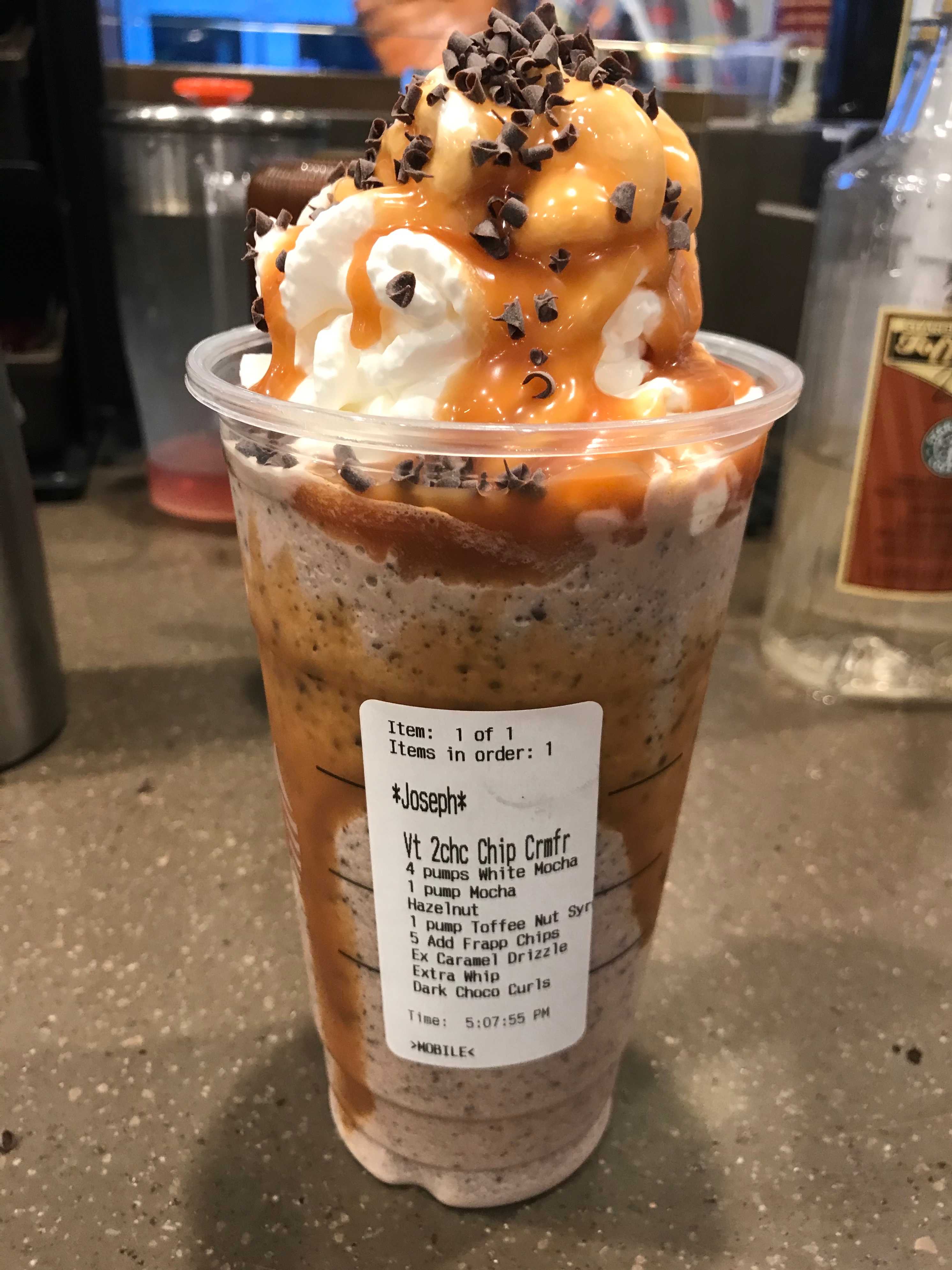 Super Deluxe Double Chocolaty Chip Creme Frappuccino On My Actifit Report Card January 28 2020 By Runridefly Actifit